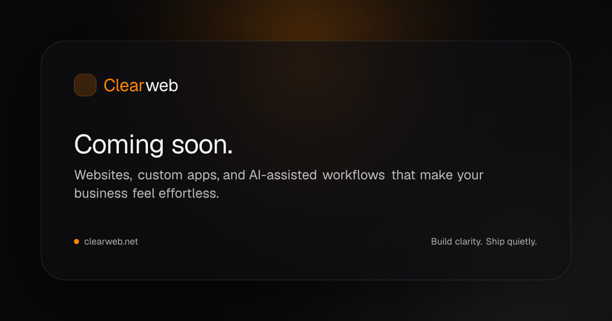 Clearweb — Coming soon